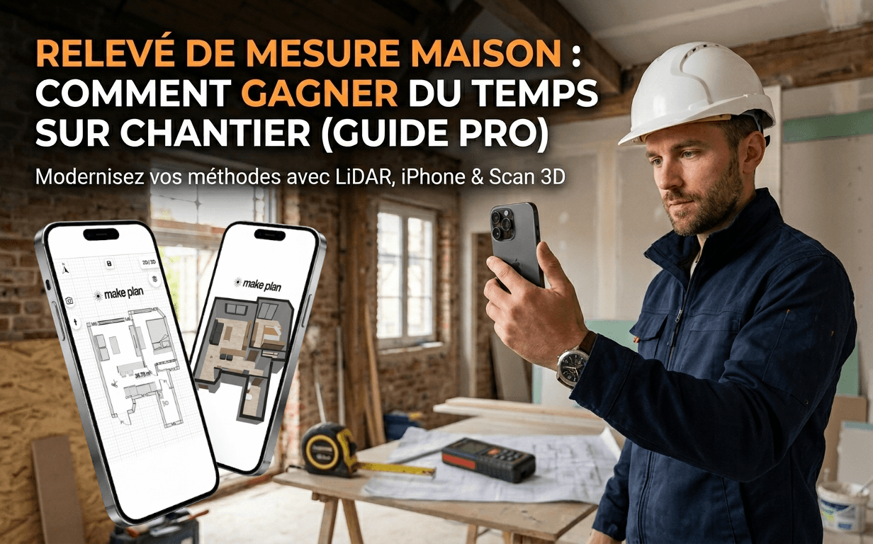 Relevé de mesure sur chantier avec scan LiDAR iPhone